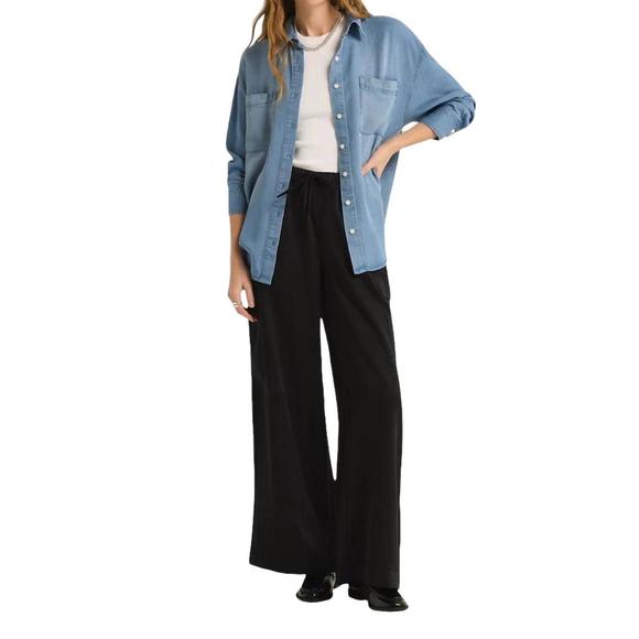 NEW Z SUPPLY renegade wide leg cargo pants in black - Picture 5 of 5